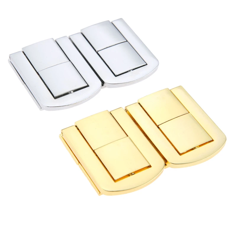 2pcs Antique Silver/Gold Lock Zinc Alloy Buckle Wooden Wine Gift Box Lock Buckle Box Latch Clasps with Screws