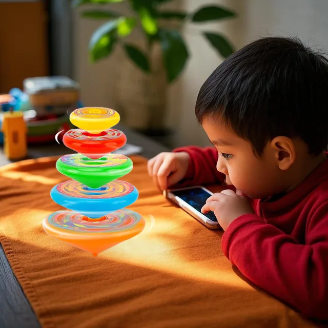 Stacked Spinning Top Kids Gyro Multi Layer Rotate Folding Toy Kids Gyroscope Launcher Rotating Toys Fun Birthday Party Favors 3