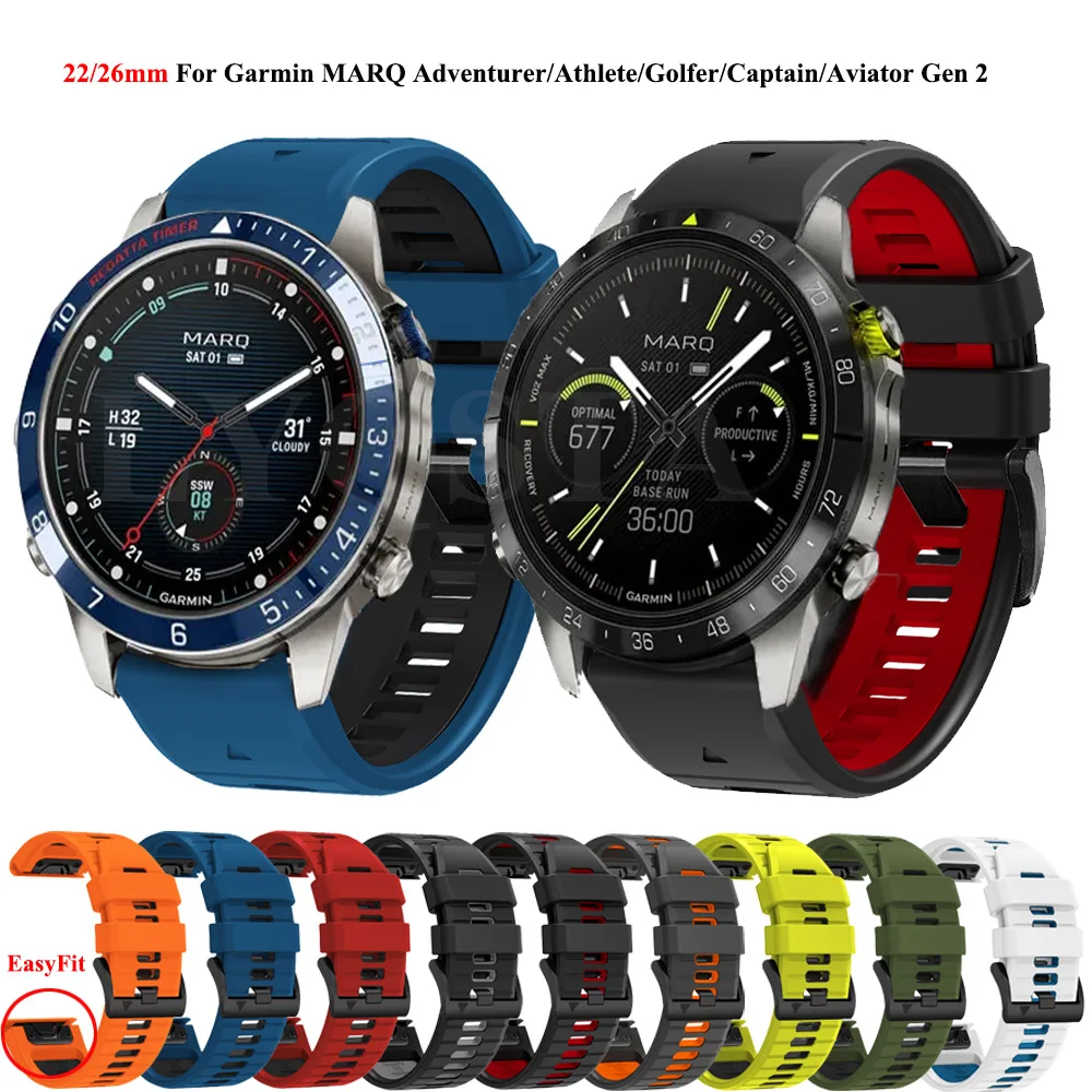 Cinturino Per Garmin Marq Atleta Adventurer Golfer Captain Aviator Epix Gen 2 Cinturino Quickfit 22Mm 26Mm Cinturino In Silicone
