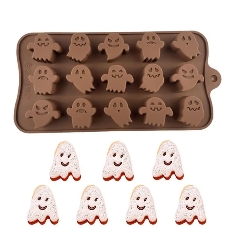 Halloween Cookie Mould Silicone Chocolate Molds Skull Ghost Pumpkin Design Halloween Molds Dessert Baking Tools Cake