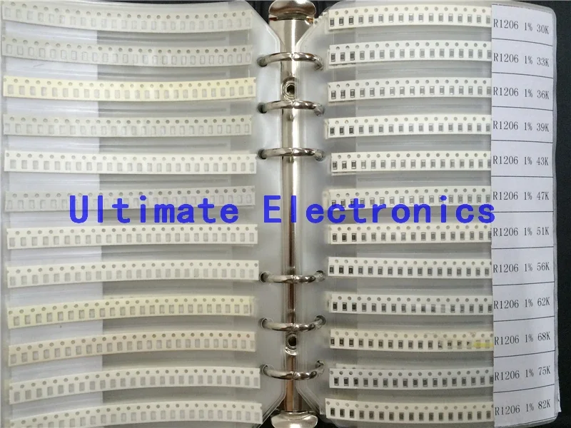 1206 1% SMD Resistor Sample Book 170values*25pcs=4250pcs 0ohm to 10M 1% 1/4W Chip Resistor Assorted Kit