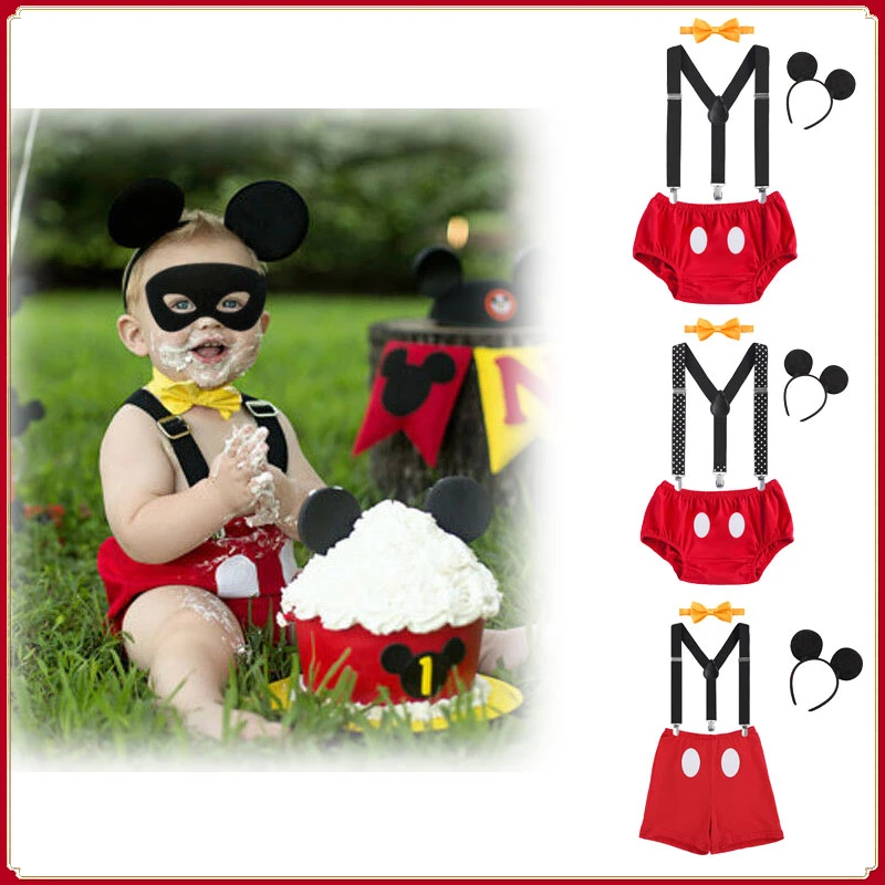 Baby Boy Clothes Set Newborn Photography Props Clothing Cake Smash Outfit for Baby Boy First Birthday Summer Shorts Clothing