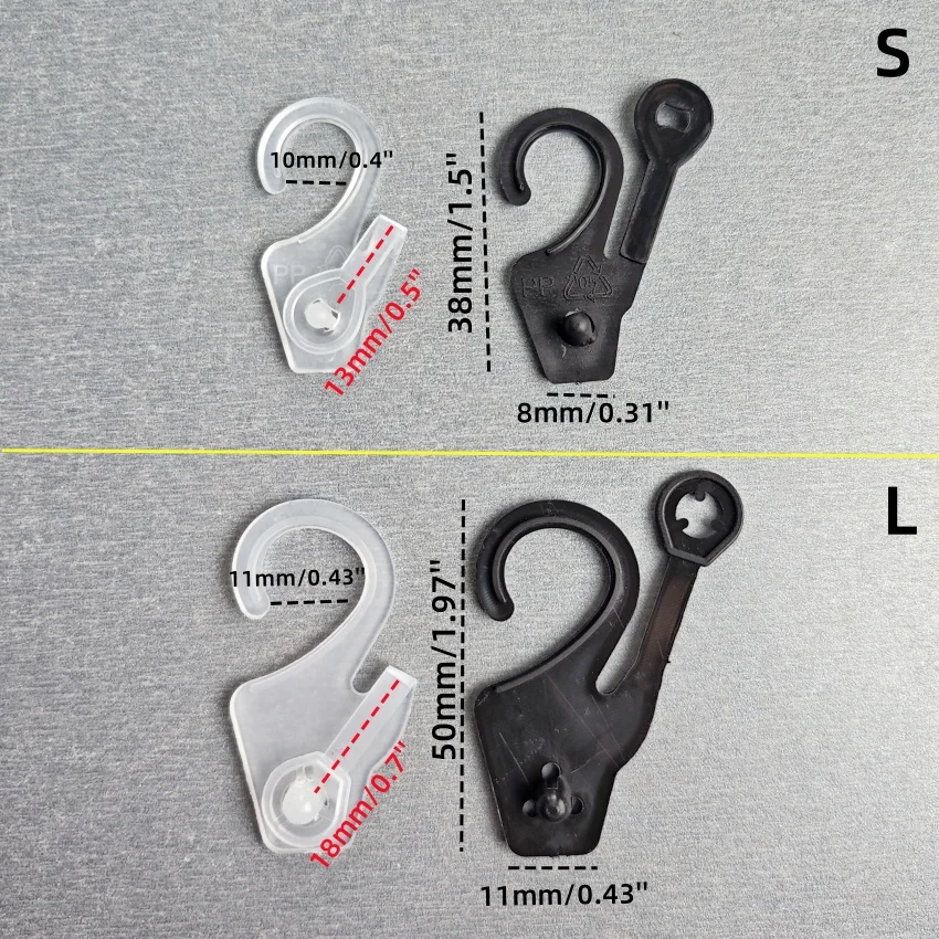 400pcs 플라스틱 스냅 버튼 패키지 디스플레이 와이드 후크 행거 양말 페그 선반에 의류 액세서리 걸기