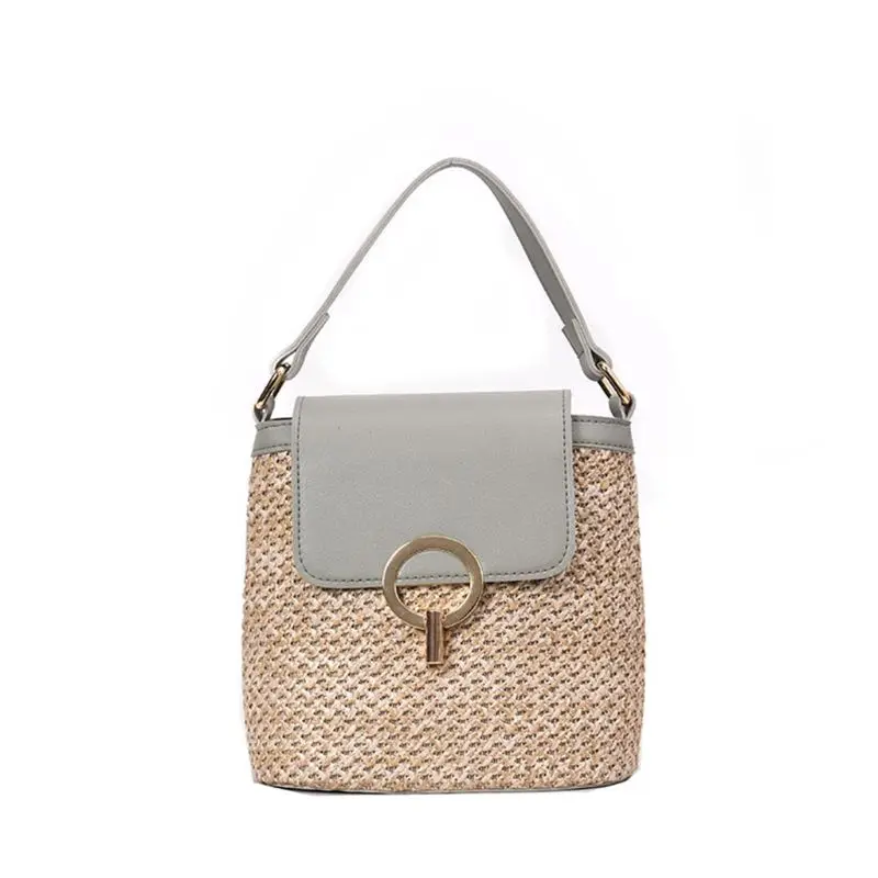 Women Ladies Crossbody Straw Bucket Shoulder Bag Tote Purse Handbag Satchel