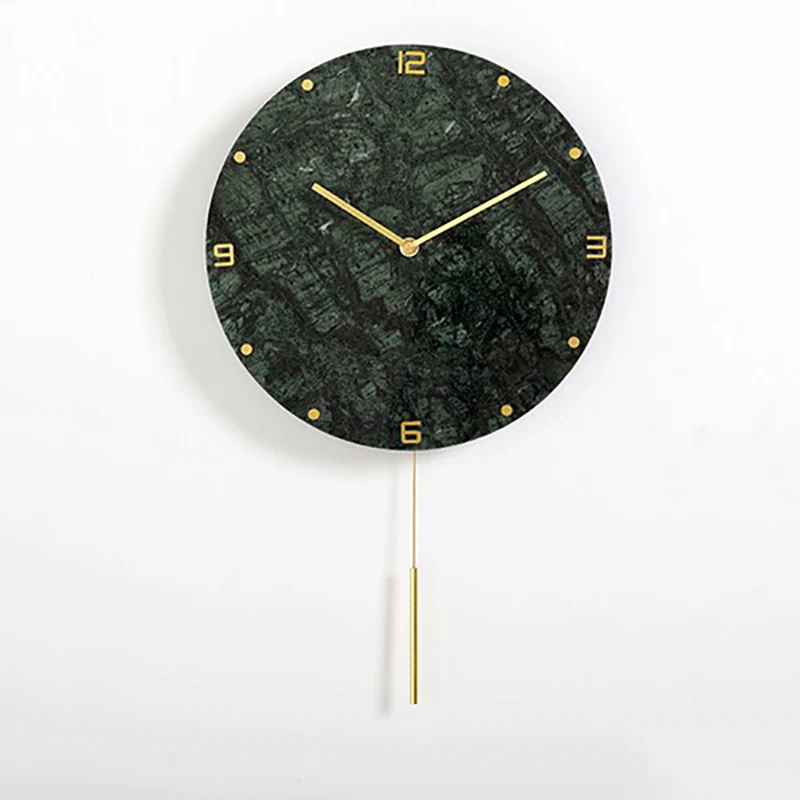 Large Wall Clock Natural Marble Clocks Color:N;Sheet Size:12 inch