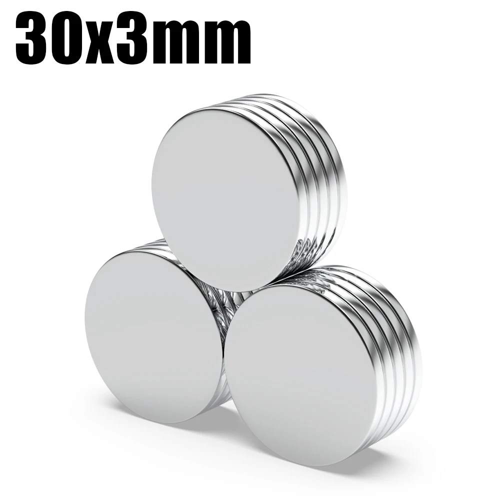 5/10/20/50/100Pcs 30X3 Super Sterke Magneet 30Mm X 3Mm Ronde Magnetische Ndfeb Neodymium Magneet N35 Krachtige Schijf Imanes 30*3