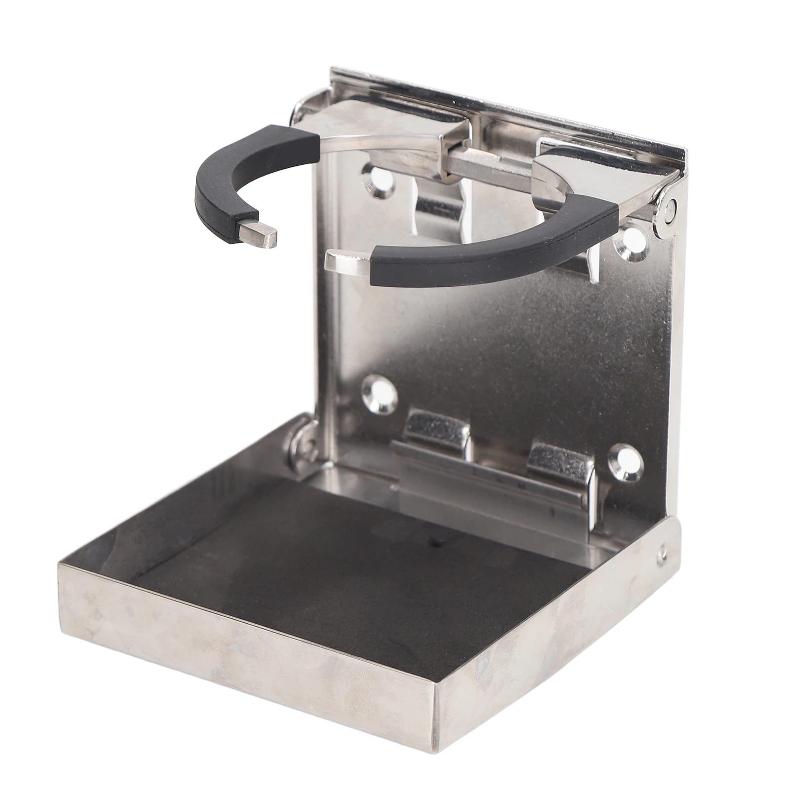 Mug Holder Fold Up Drink Holder 53‑80mm Burr Easy Installation Adjustable Anti Corrosion Stainless Steel Silicon for Boat