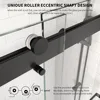 Frameless Shower Door,60" W X 74" H Double Sliding Door with 5/16" SGCC Tempered Clear Glass,Matte Black Shower Door 3