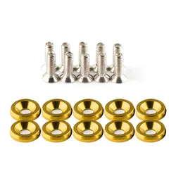 20 Pcs Fend er Bumper Washer Bolt Stainless Steel M6x20mm CNC Billet Aluminum Fend er Washer Engine Bay Dress Up Kit