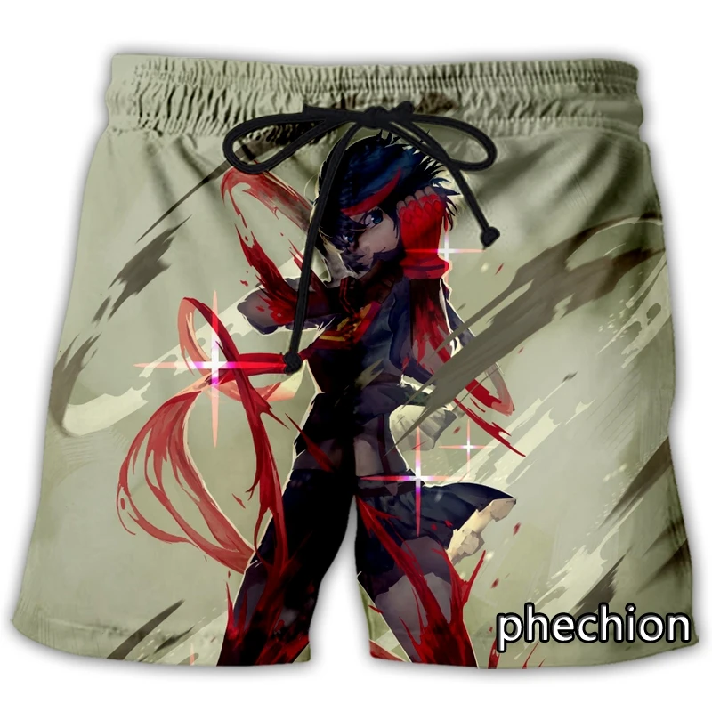 best men's casual shorts phechion New Men/Women Anime KILL la KILL 3D Printed Casual Shorts Fashion Streetwear Men Loose Sporting Shorts A67 mens casual summer shorts Casual Shorts