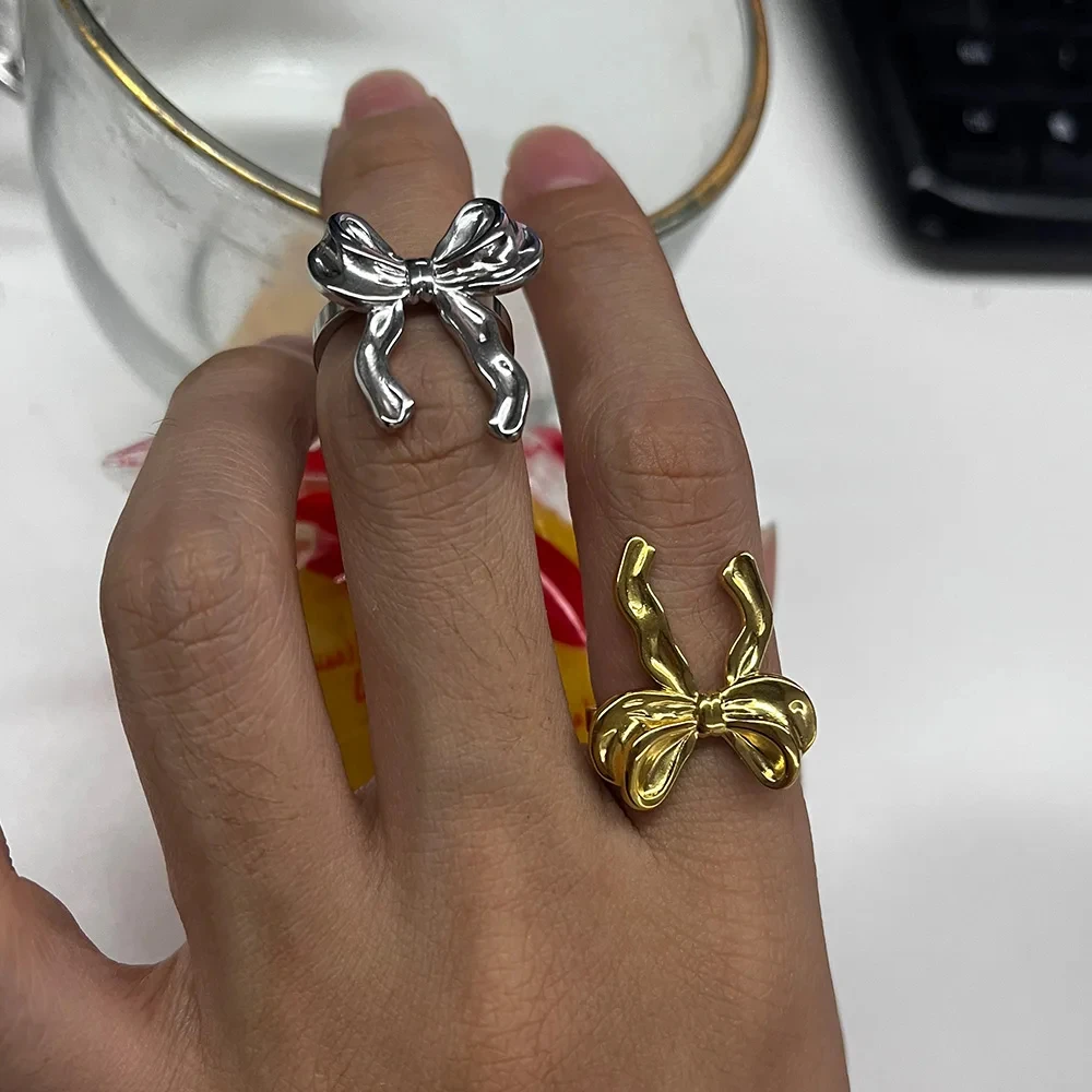 Bow Stainless Steel Adjustable Jewelry Womens Gifts