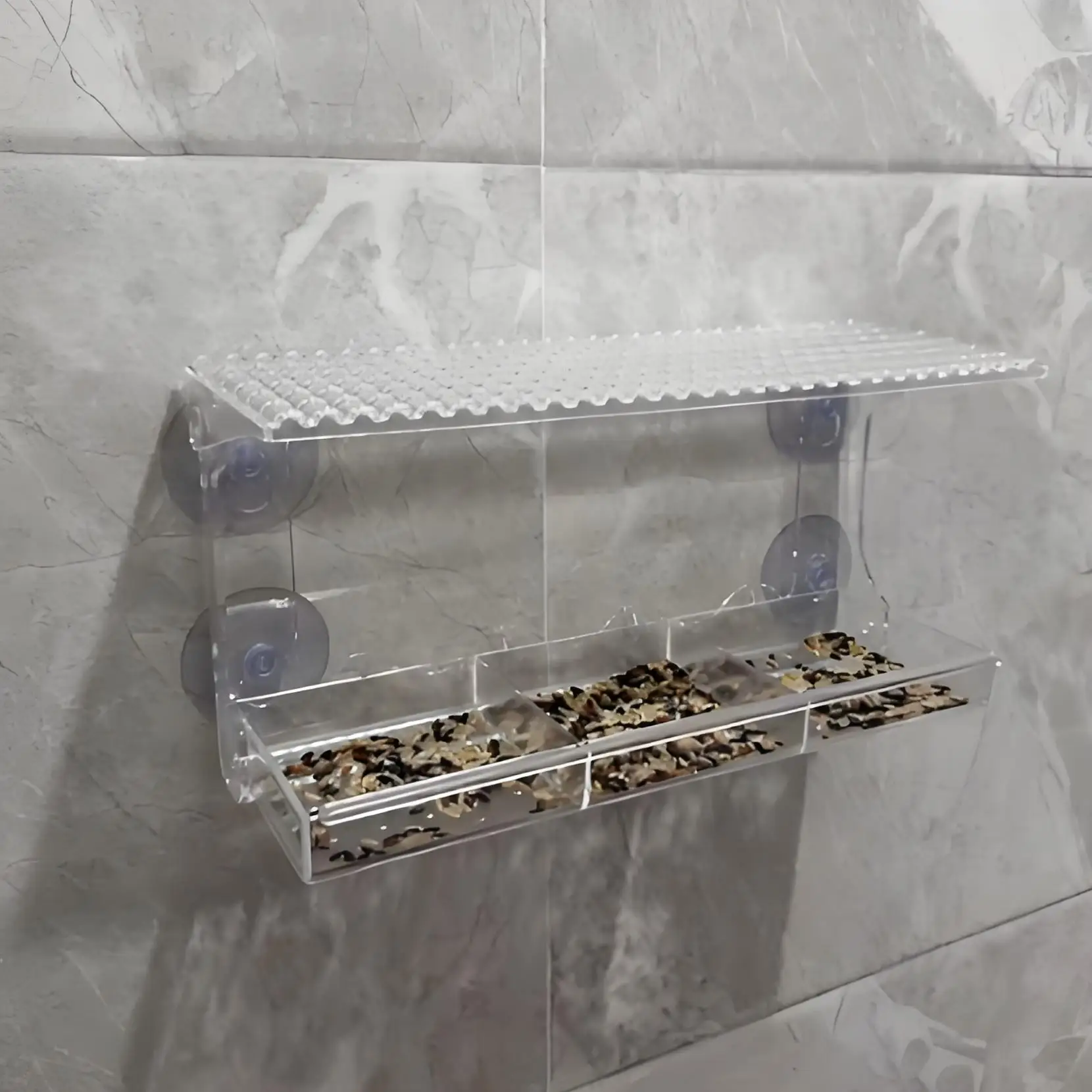 Clear Acrylic Window Bird Feeder 3