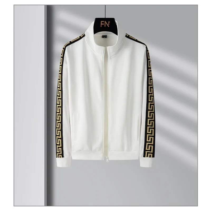Men's clothing spring and autumn high quality sports leisure suit cardigan stand collar trousers plus size two-piece set 5