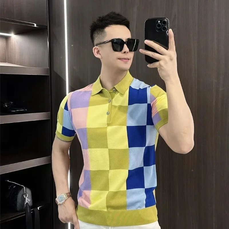 

Spring Summer New Fashion Polo Pullover Short Sleeve Tees Casual Versatile Western Clothing KnittedCommuter Men's Polo Shirts