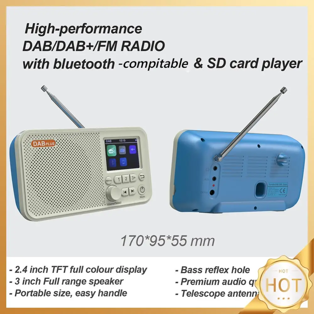 

C10 2,4 дюймовый цветной ЖК-экран Будильник DAB + FM Bluetooth-совместимое радио