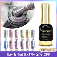 Venalisa 12ml Platinum Gel Nail Polish Super Shiny Effect Nail Gel Perfect Soak off UV&LED Nail Color Foil Chrome Gel Polish 1