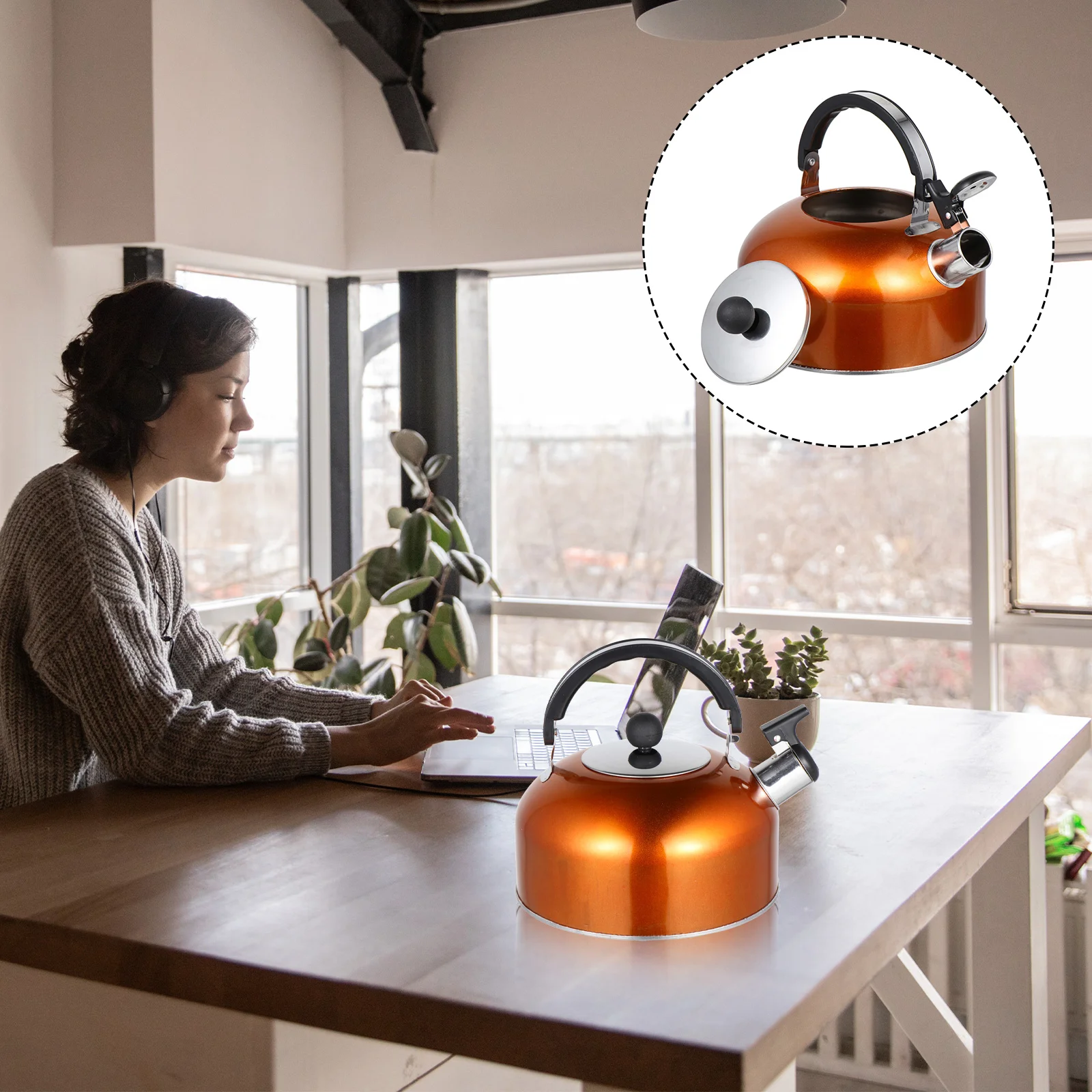 

1Pc Whistling Tea Kettle Practical Boiling Teapot Stainless Steel Tea Kettle