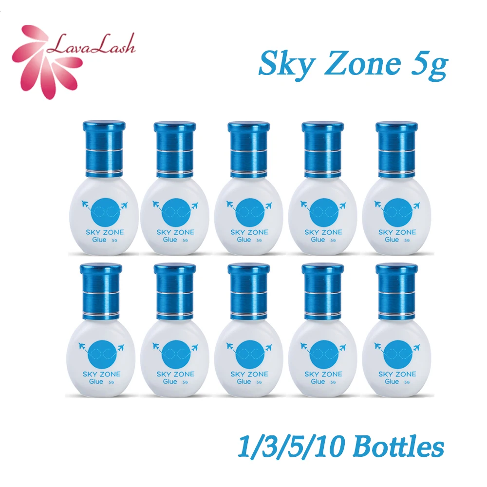 5g Sky Zone Glue For Eyelash Extensions 1-2s Dry Time Extra Strong Lash Adhesive Retention 6 Weeks Non Irritating Makeup Supplie 5 bottles sky zone glue eyelash false extensions supplies adhesive 5g makeup tools fastest strongest south korea 1 2s dry time