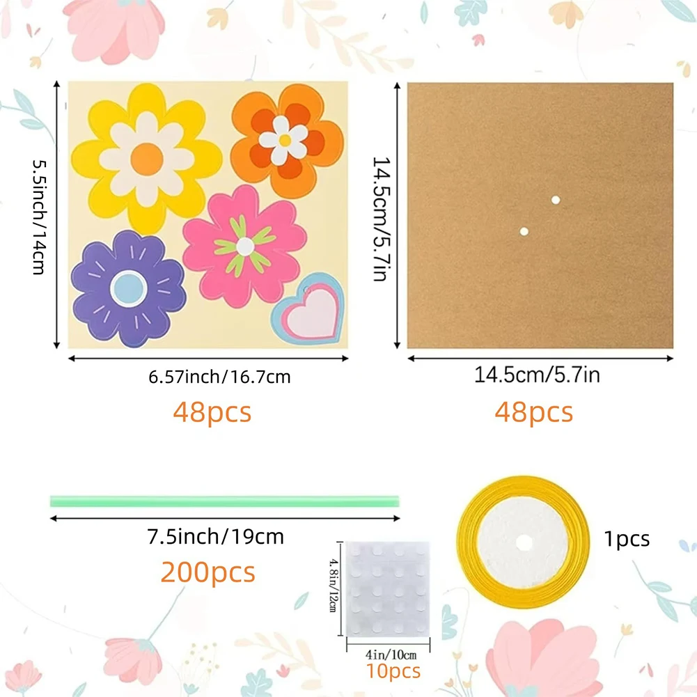 꽃다발 공예 키트 DIY 꽃다발 인사말 카드 어머니의 날 감사 선물용 인공 꽃 공예 키트