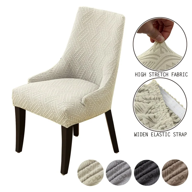 Elastic Sloping Back Chair Cover Stretch Dining Chairs Slipcovers Seat