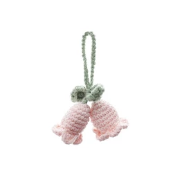 Charming Handmade Knitted Orchid Flower Keychain Pendant (E)
