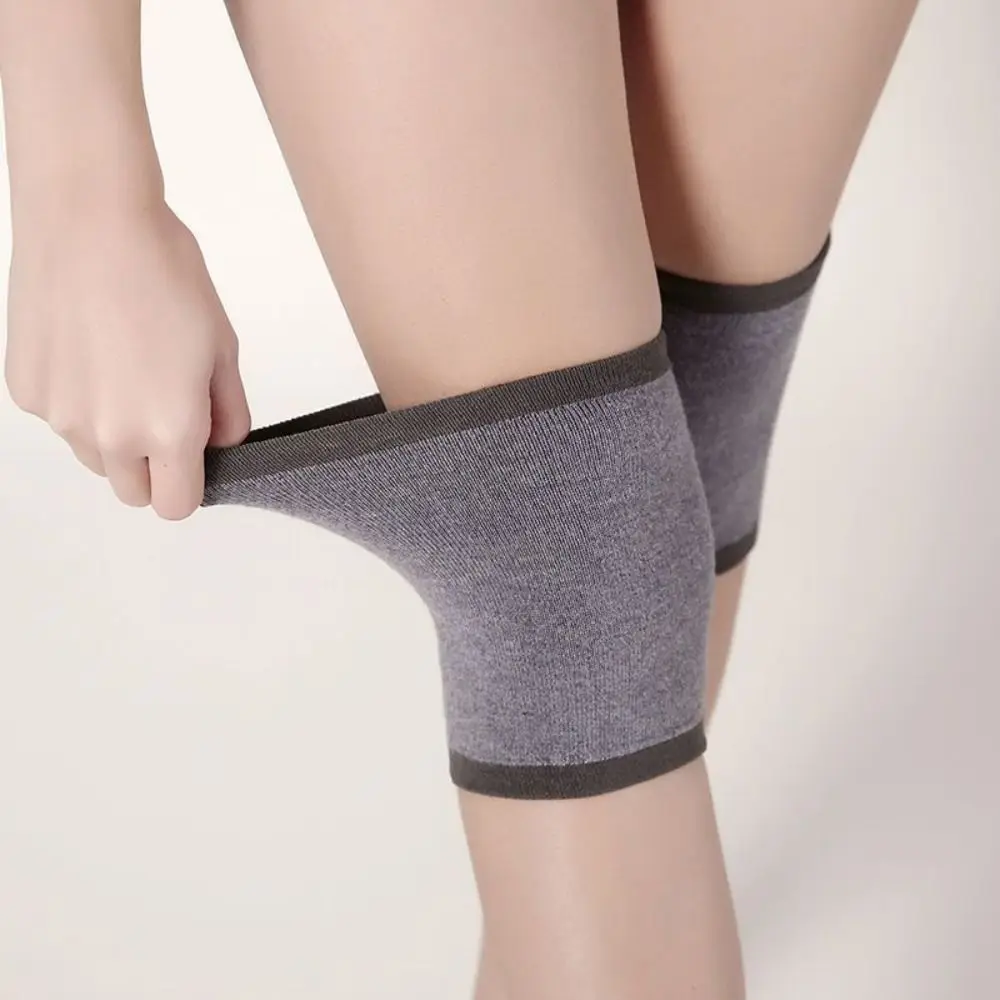 신상품 면 스포츠 무릎 보호대 블랙 그레이 탄력 압박 무릎 보호대 압박 스트라이프 탄력 지지 패드 야외용