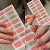 DIY Baking-free Nail Stickers Long-Lasting Solid Color Fresh Flowers Christmas Autumn Nail Strips Patch Slider Full Cover Decal 4