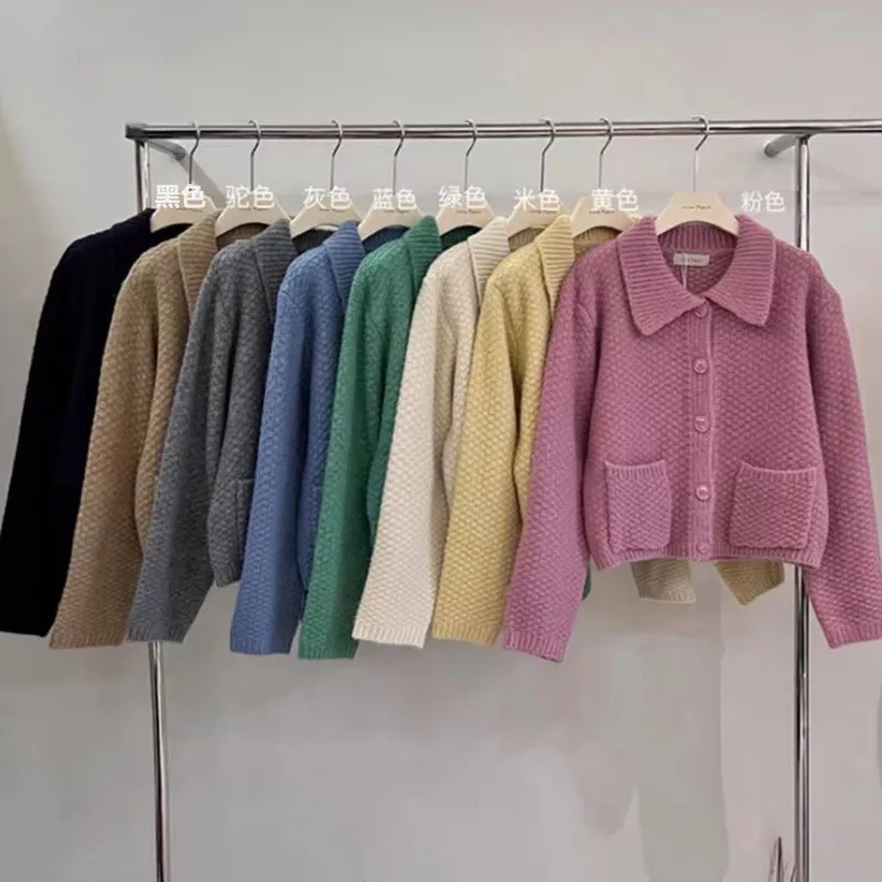 Women Autumn Loose Fit Knitted Sweater Jacket