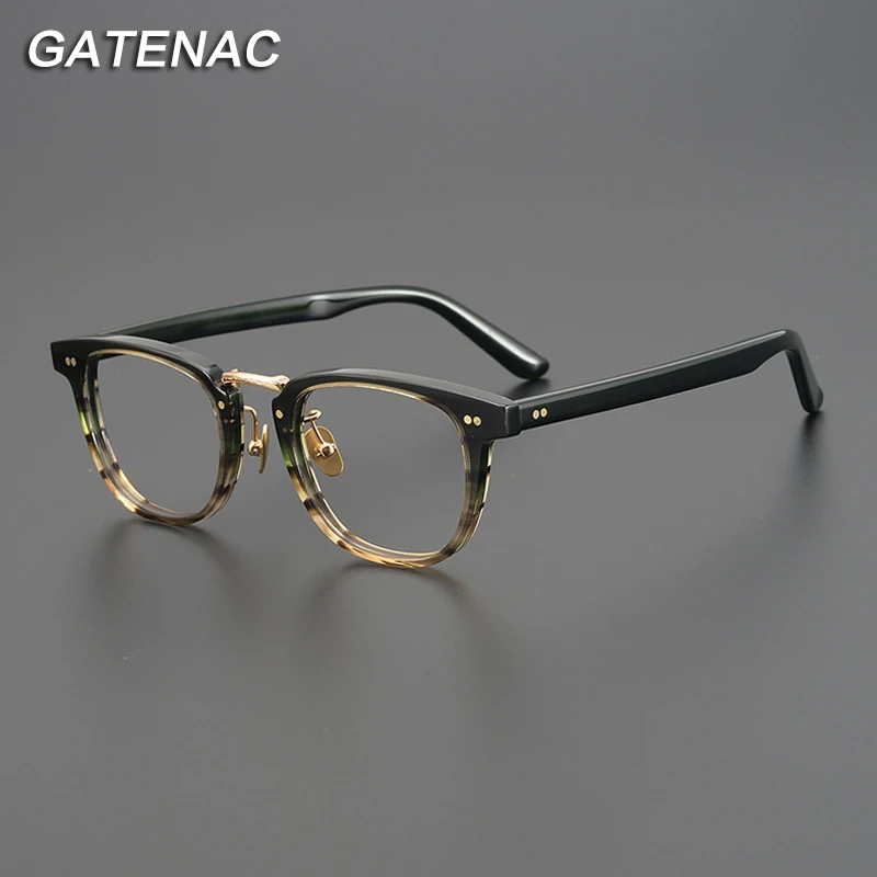 VintageAcetateEyeglassesFrameMenPrescriptionMyopiaOptical