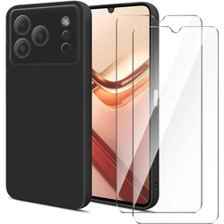 Custodia per telefono con protezione per fotocamera in vetro temperato e TPU 3-in-1