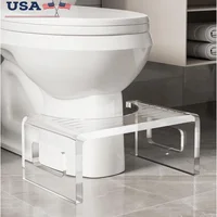 7" Acrylic Toilet Stool Digestion-Optimizing Support 300LBS Modern Design Safety Step Stool 1