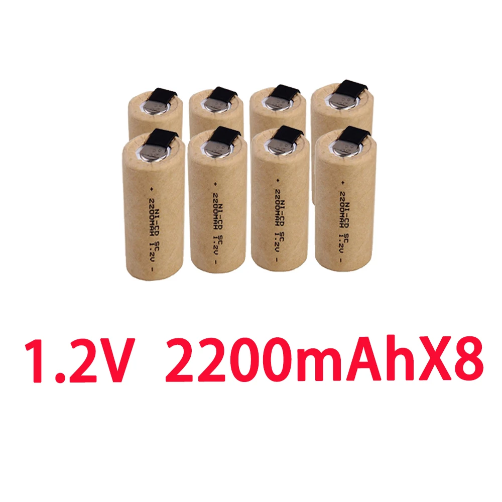 

Original SC Ni-CD 1.2V 2200MAH Rechargeable Battery, With Welding Tabs, Suitable For LED Fire Emergency Light Electric Tools
