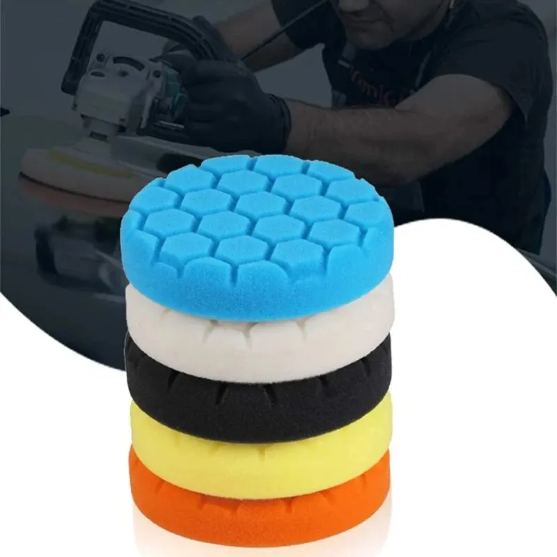 5 Pack 3/4/5/6/7 Inch Compound ing Polishing Pads Cutting Sponge Pads Kit for Car er Polisher Compounding and WaxingDeta