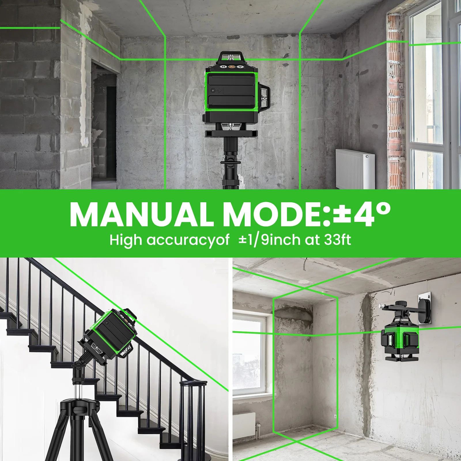 16 Linien 4D Professionelles Laser-Nivelliergerät Grüne Linie Selbstnivellierend 360° Horizontal & Vertikal Leistungsstarkes Laser-Nivelliergerät Bauwerkzeuge – Detail 1