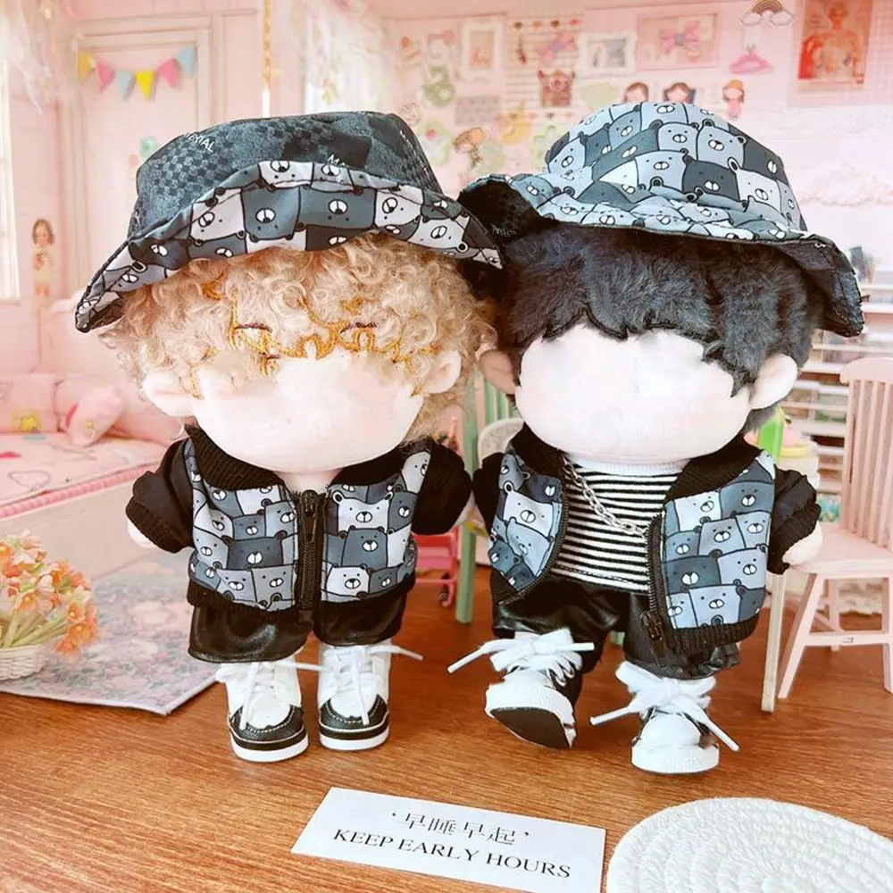 봉제 인형 의상 액세서리, 아이돌 인형용, 패션 인형 재킷, 인형 모자 조끼, 세트 인형 의류 작업복, 20cm