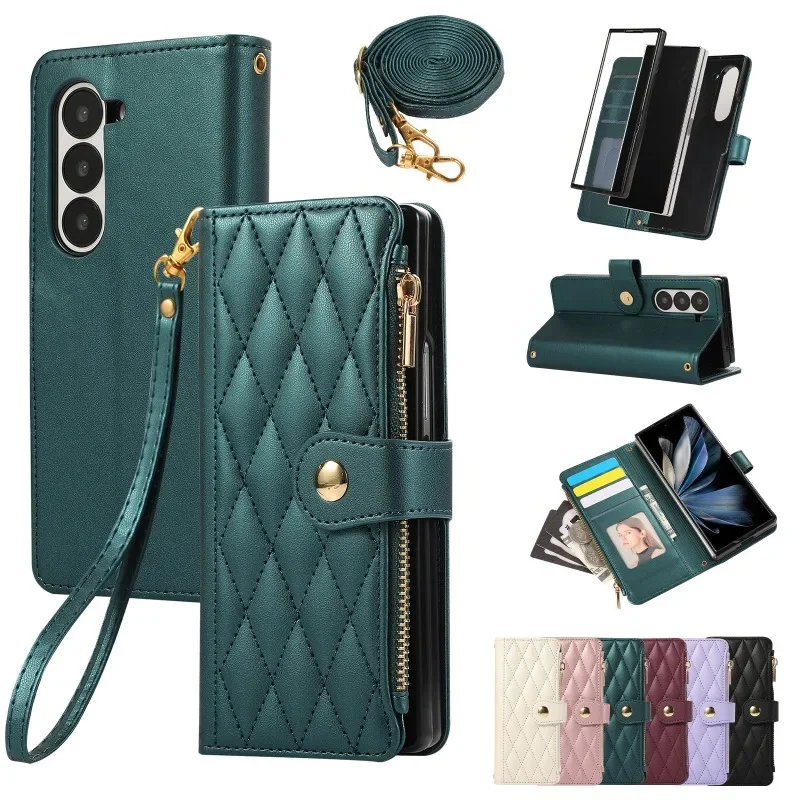 Leather Crossbody Wrist Strap Wallet with Card Holder Phone Case