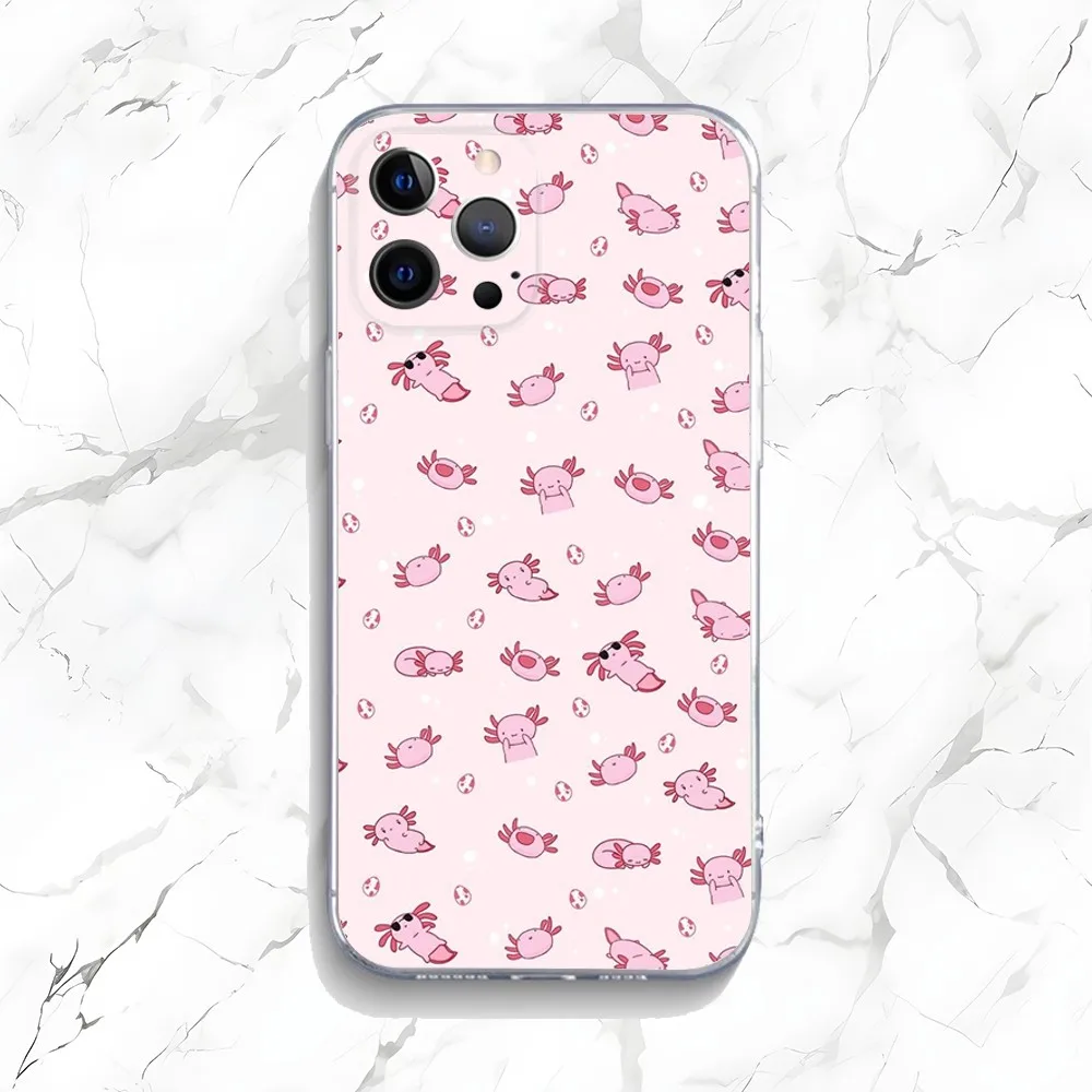Adorable Axolotl Transparent Silicone Phone Case - Soft and Protective Design