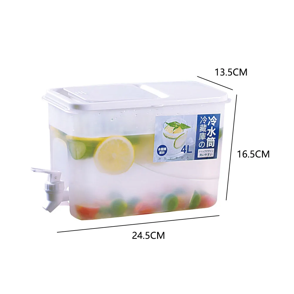 1/2PCS Cold Kettle with Faucet Beverage Dispenser Juice Jug 4L Large Capacity Cold Water Pitcher In Refrigerator Water Container