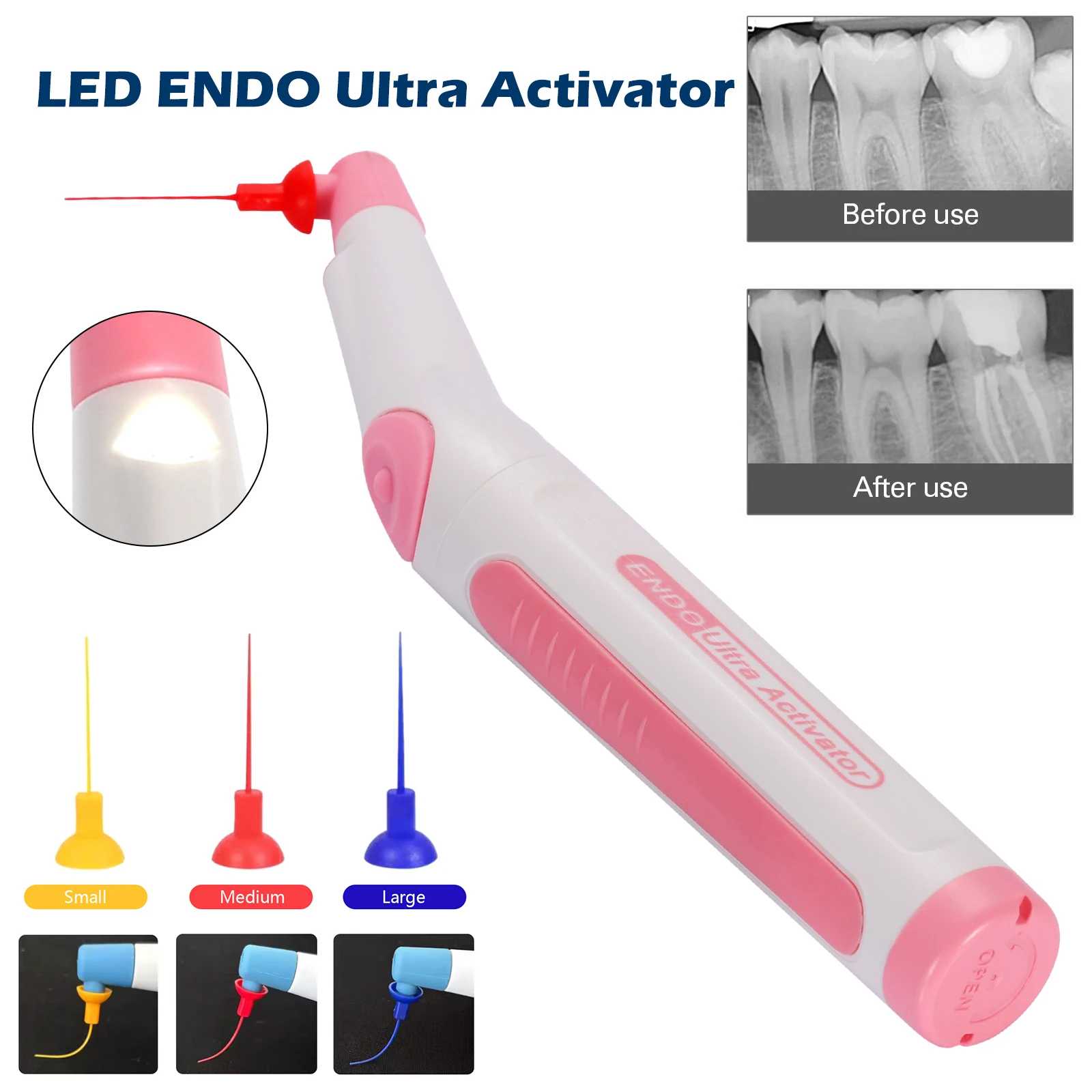 Dental Endodontic Endo Ultra Activator Wireless LED Handpiece Sonic Activator Root Canal Irrigator / Tips