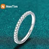 NeeTim Moissanite Ring 925 Sterling Silver with White Gold Plated Lab Diamond Eternity Band Engagement Wedding Rings for Women 1