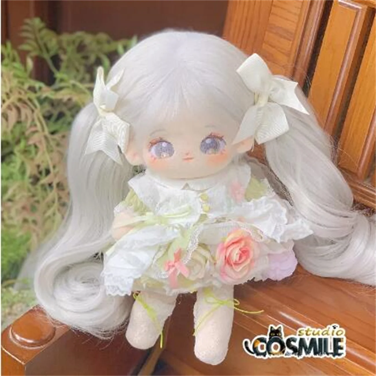 

No attributes Kpop Star Idol Girl Group Wuli Cute Kawaii Silver Hair Long Legs Stuffed Plushie Plush 25cm Doll Smile Body SL