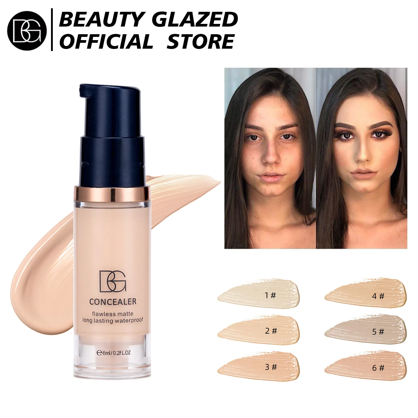 BEAUTYGLAZED waterproof concealer glazed matte glazed smooth moisturizing refreshing dry and nourishing 3