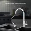 NEW Stainless steel kitchen faucet single hole pull-out spout kitchen sink faucet flow nozzle 360 ​​rotating cleaning faucet 4