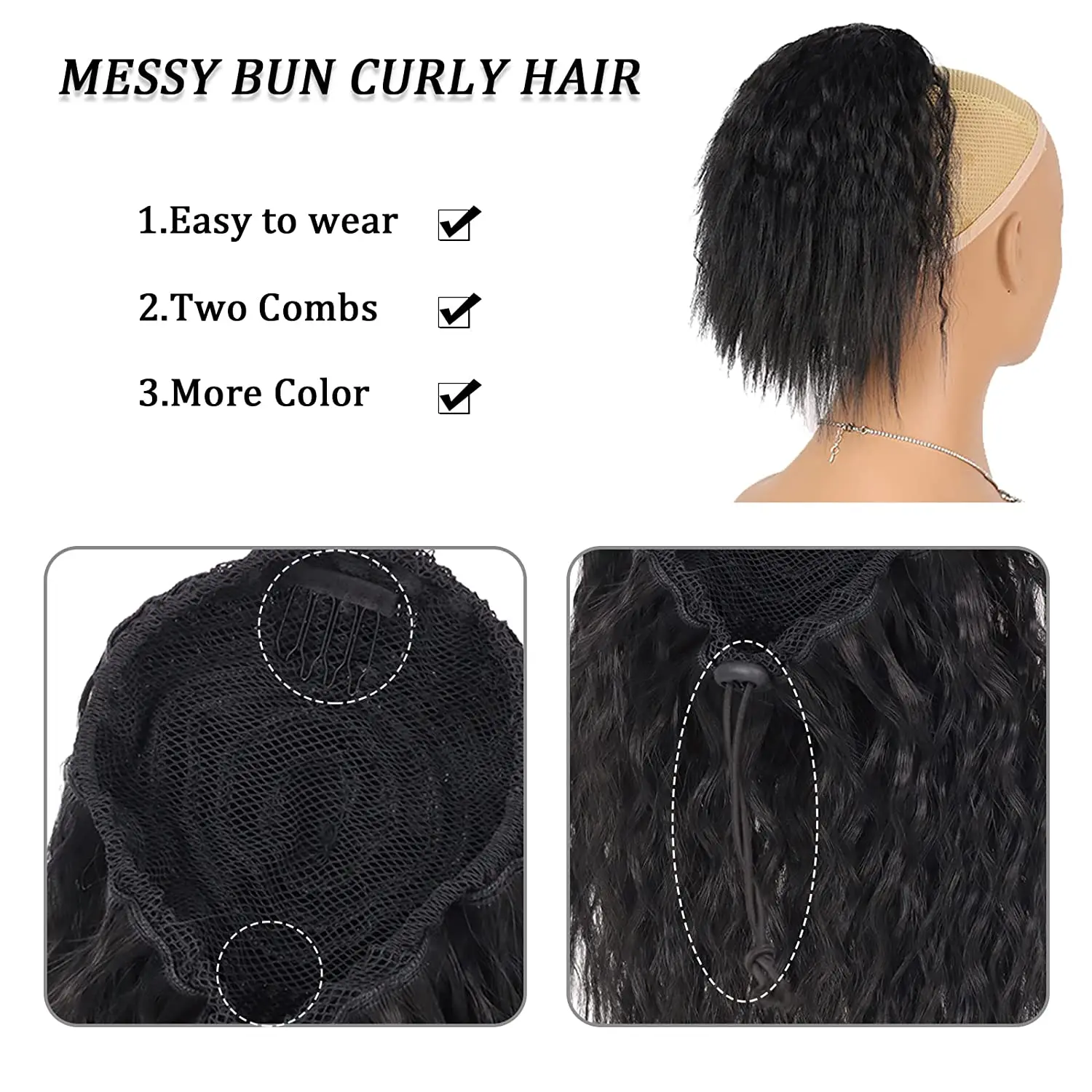 Synthetic 8 Inch Short Curly Drawstring Ponytail Women Hair Pieces Daily Party Use fake hair extensions