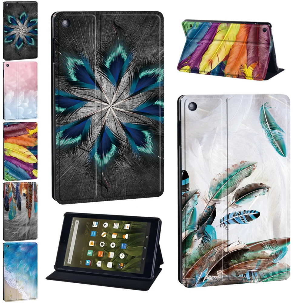 

Чехол-подставка для планшета Fire 7 (5/7/9/12th)/HD 8 Plus(6/7/8/10)/HD 10 Plus(5/7/9/11 поколения) Чехол-книжка с защитой от пыли и перьями