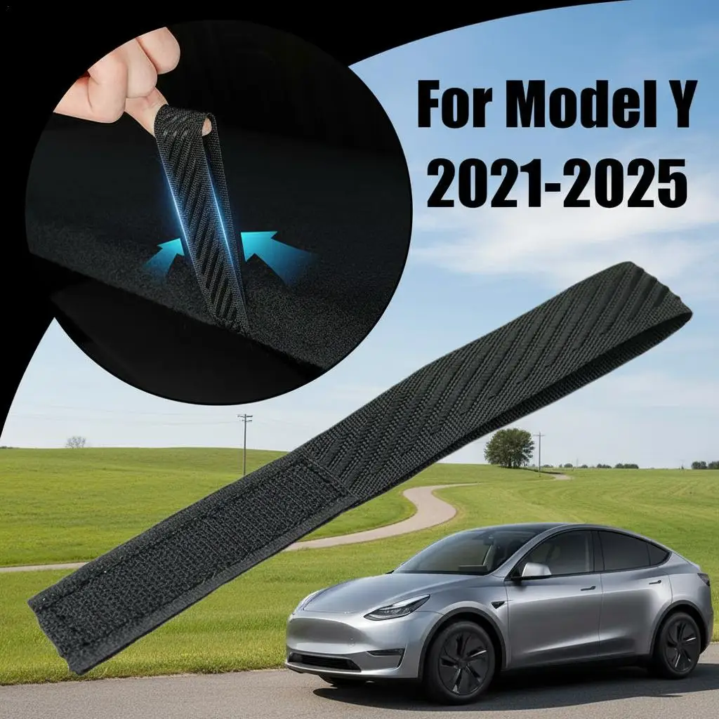 1/2Pcs for Tesla Model Y Rear Trunk Rope DrawString Open Tail Box Cover Handle Pull Strap Car Organizer Mat Protection Pad New