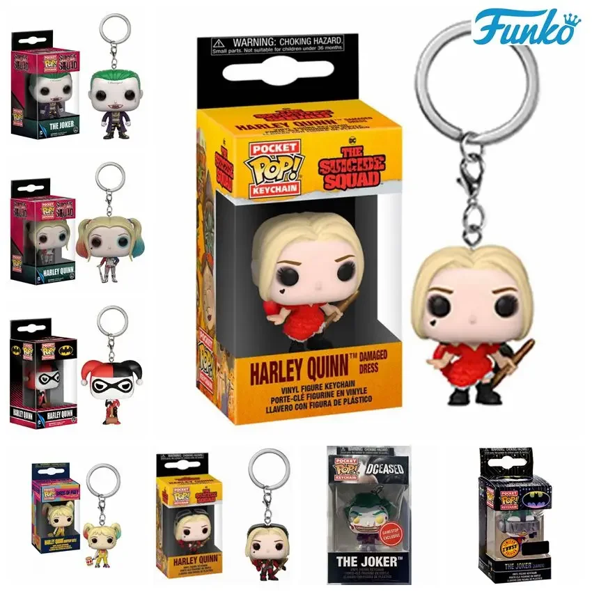 thumbnail image 4 of FUNKO Pop Suicide Squad Joker Harley Quinn Broken Hearted Edición especial Pocket Pop Llavero Figura de vinilo Colección Modelo Juguetes, 4 of 5