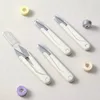1 PC U-shaped Household Scissors Round Head with Cap Spring Household Sewing Stainless Steel Thread Scissors Sewing Scissors