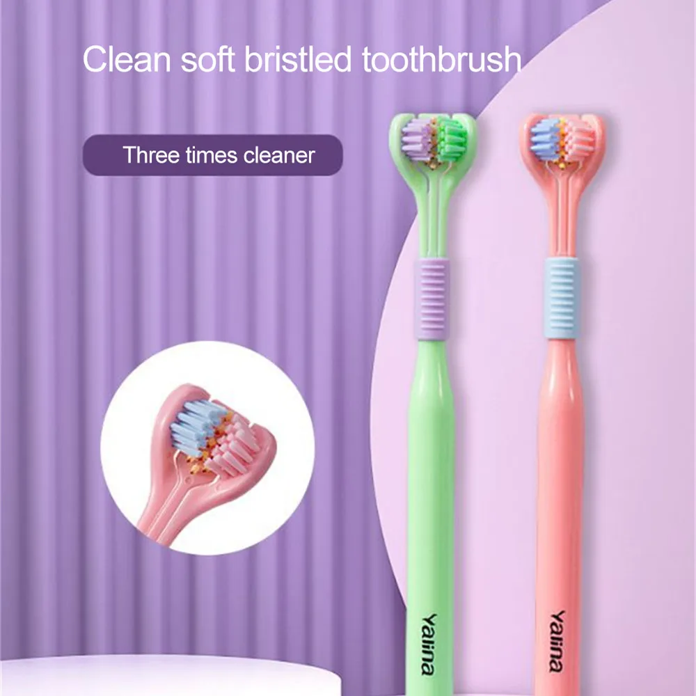 

Three Sided Soft Hair Tooth Toothbrush Adult Toothbrush Ultra Fine Soft Bristle Oral Care Safety Teeth Brush For Oral Health Cle