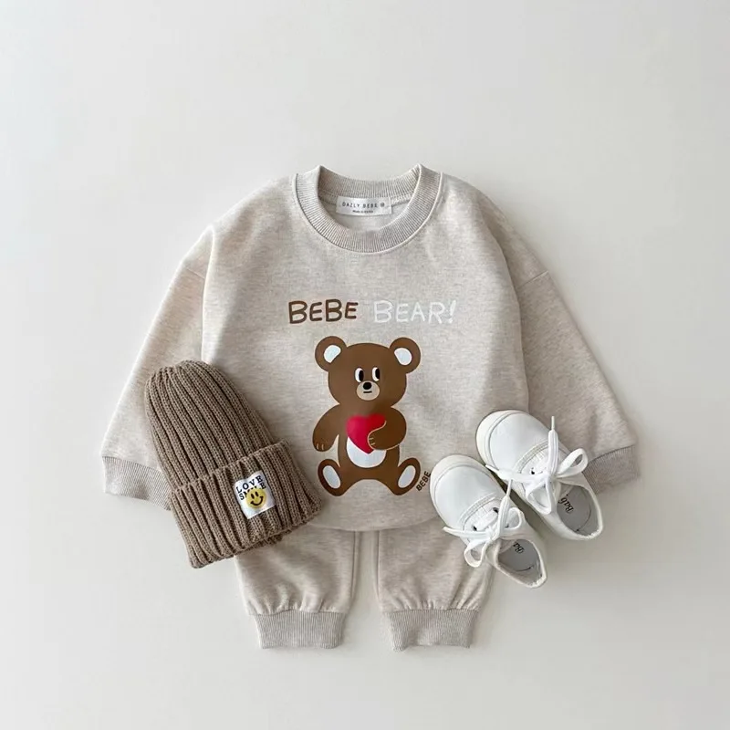 

Children's Suit Boys and Girls Spring New Cute Cartoon Printed Hoodie Suit Long-sleeved Sports Casual Two-piece Set
